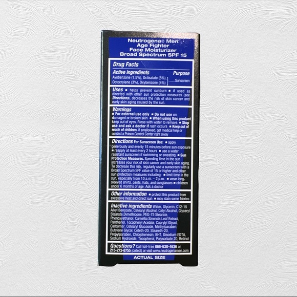 NEW Neutrogena MEN Age Fighter Face Moisturizer w/SPF 15 | Retinol Multivitamins - Picture 2 of 6